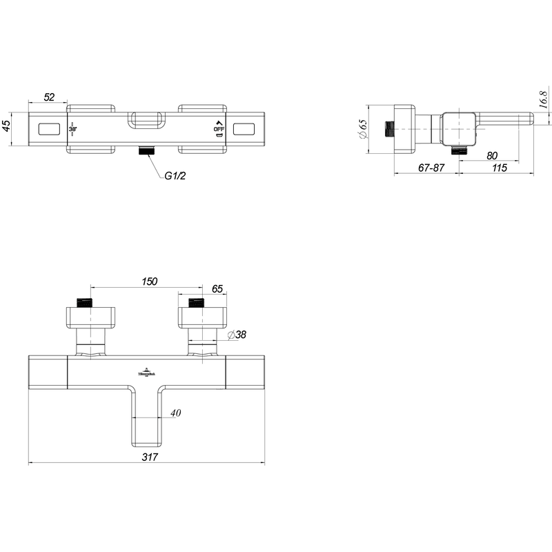 VILLEROY & BOCH - BW-Thermostat Universal Taps&Fittings 317x65x202mm für BW Eckig Chrom