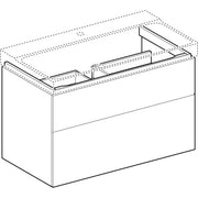 Geberit Vertriebs - Unterschrank XENO2 f. WT, 2 Schubl. 88x53x46,2cm, sculturagrau
