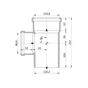 Wavin - Abzweig AS+ DN 100x100 45 Grad