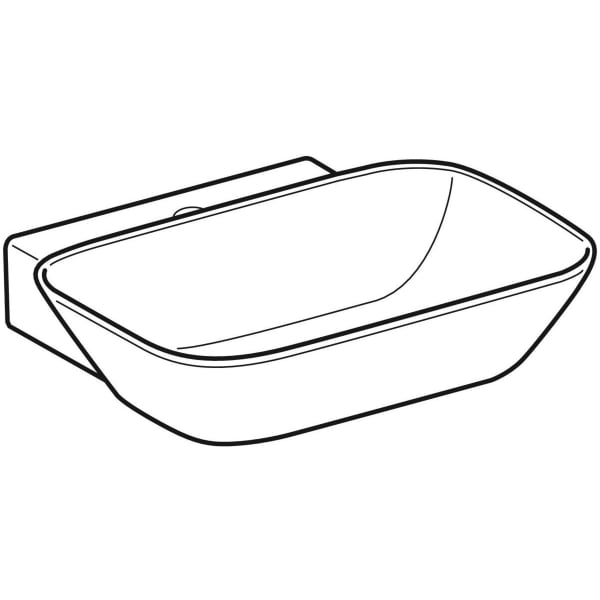 Geberit Vertriebs - ONE AS-WT, Schalenform, 50x42,5 cm Abg. verti., m. Hl., o. Ül., weiß, Tect