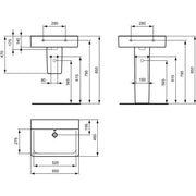 Ideal Standard - Waschtisch CONNECT 650mm E8104 weiß m. Iplus o.HL