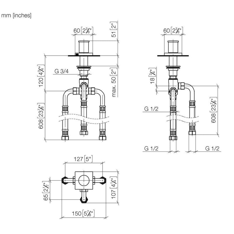 Dornbracht - Wannen 2-Wege Umstellung IMO 29140670-00 chrom