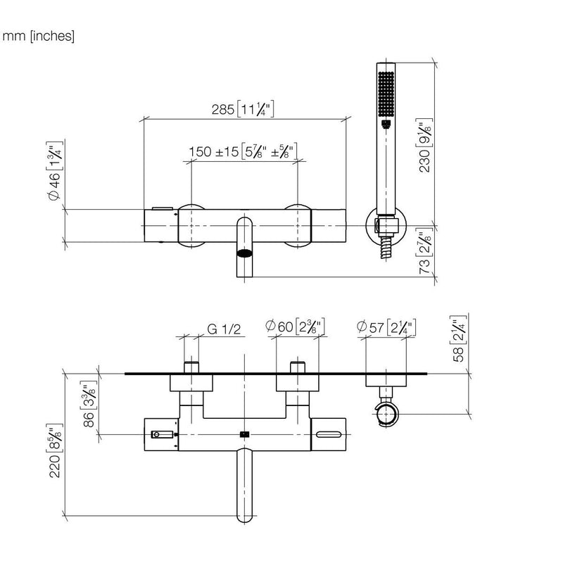 Dornbracht - Wannen-Therm. übergreifend rund 34234979 schwarz matt