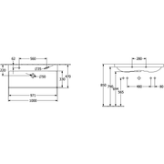 VILLEROY & BOCH - Schrankwaschtisch Avento 1000x470mm re-eckig 2HL. m. ÜL. Stone White cplus