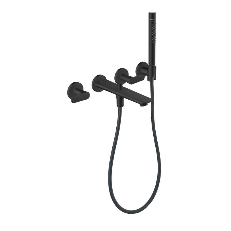 Hansgrohe - 3-Loch Fertigset Wannemisch.Wand UP Axor Citterio C mit HB Cubic cut MSW