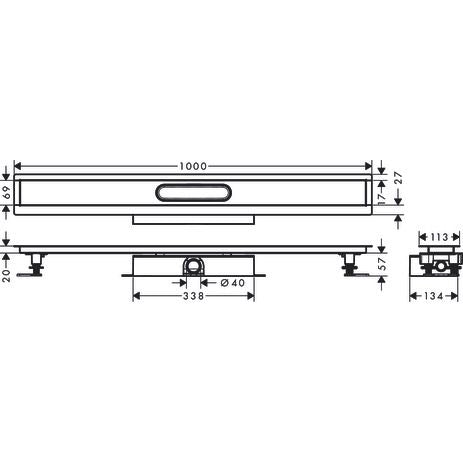 Hansgrohe - Komplettset uBox universal für flache Installat.1000mm für DR FS