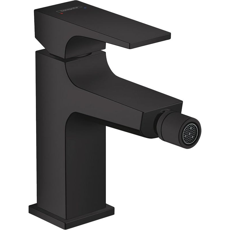 Hansgrohe - Bidetmischer METROPOL mattschwarz mit Push-Open Ablaufgarnitur