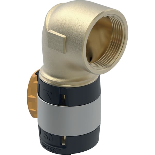 Geberit Vertriebs - FlowFit Übergangsbogen 90Gr mit IG Rg+ 90Gr d63-Rp2