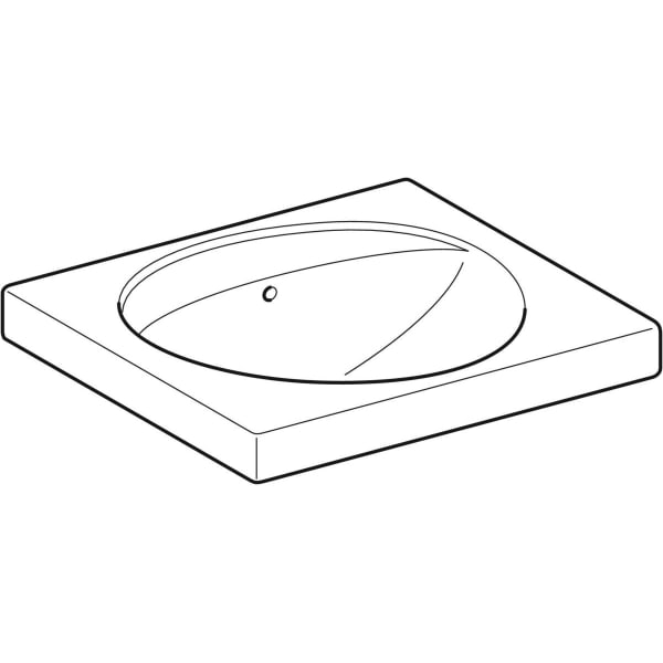 Geberit Vertriebs - Waschtisch PRECIOSA 253220 600x550mm weiß o.HL m.ÜL