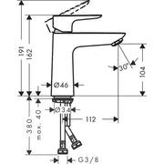 Hansgrohe - Waschtischmischer 110 TALIS E CoolStart BBR ohne Ablaufgarnitur