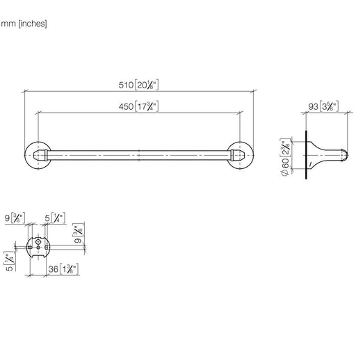 Dornbracht - Badetuchhalter MADISON 83045361 platin gebürstet