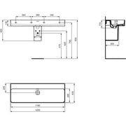 Ideal Standard - Waschtisch STRADA II, o. Hl., m.Ül., 1200x430x170mm, Weiß