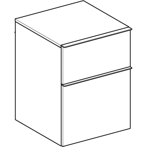 Geberit Vertriebs - iCon Seitenschrank, 2 Schubladen 45x60x47,6cm, weiß hgl/Gr. chrom