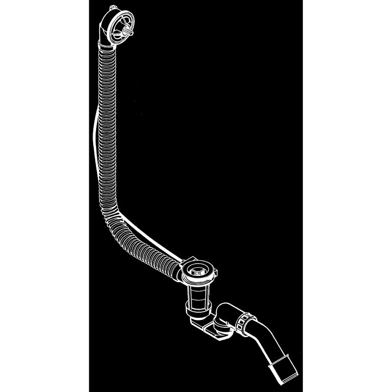 Hansgrohe - Wannenab-u.Überlaufgarnitur Flexaplus Grundset m.flex.Überlaufschlauch Sonderw
