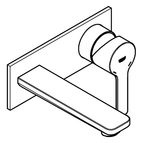 Grohe - 2-Loch-WT-Wandbatterie LINEARE 19409 Fertigmontageset supersteel