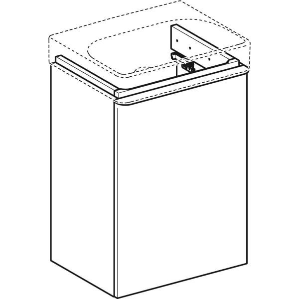 Geberit Vertriebs - Smyle Square US für HWB, m. 1 Tür re 44,2x61,7x35,6cm, sand-grau