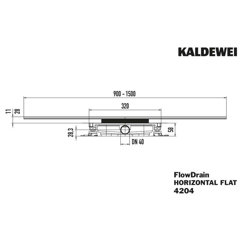 Franz Kaldewei - Ablaufgarnitur FlowDrain Mod.4204 HORIZONTAL FLAT