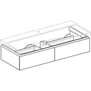 Geberit Vertriebs - Unterschrank XENO2 f. WT m. B:120cm m. 2 Schubl., 117,4x22x46,2cm, scul.grau