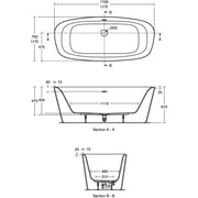 Ideal Standard - Badewanne DEA, freistehend, 1700x750x475/610mm, Weiß