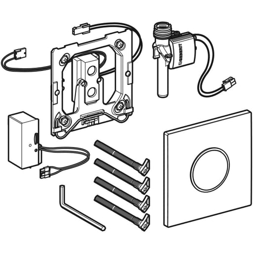 Geberit Vertriebs - Typ 10 UR-Strg. m. elektron. Sp-Ausl. Netz.-Betr., Round, schw matt, Etc/schw