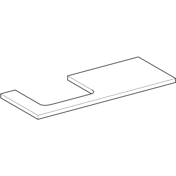 Geberit Vertriebs - ONE WT-Platte, Ausschnitt li, für AWT 120x3x47cm, weiß matt