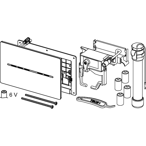 TECE SE - TECEsolid WC-Elektronik, 6 V-Batterie schwarz matt