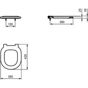 Ideal Standard - WC-Sitzring CONNECT FREEDOM mit Winkelpuffer, weiß