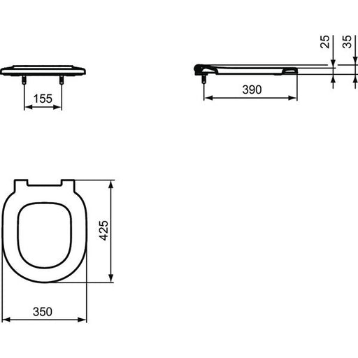 Ideal Standard - WC-Sitzring CONNECT FREEDOM mit Winkelpuffer, weiß