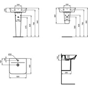 Ideal Standard - Wandsäule CONNECT AIR, f. WT, 180x280x340mm, Weiß