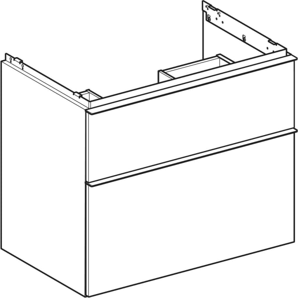 Geberit Vertriebs - iCon Unterschrank für WT, 2 Schubl. 74x61,5x47,6cm, Nussbaum hicko./Gr. Lava