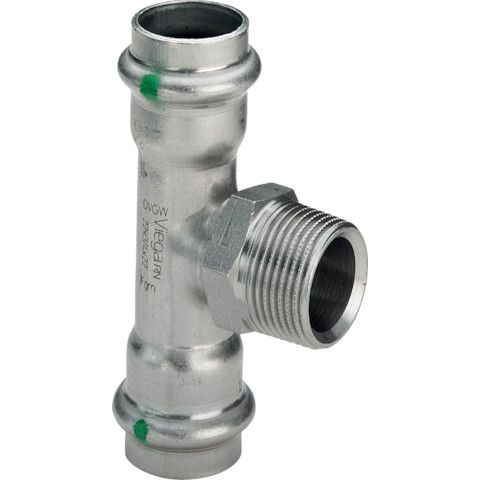 Viega - T-Stück SANPRESS Inox 2317.1 22mm x 3/4 AG x 22mm Edelstahl