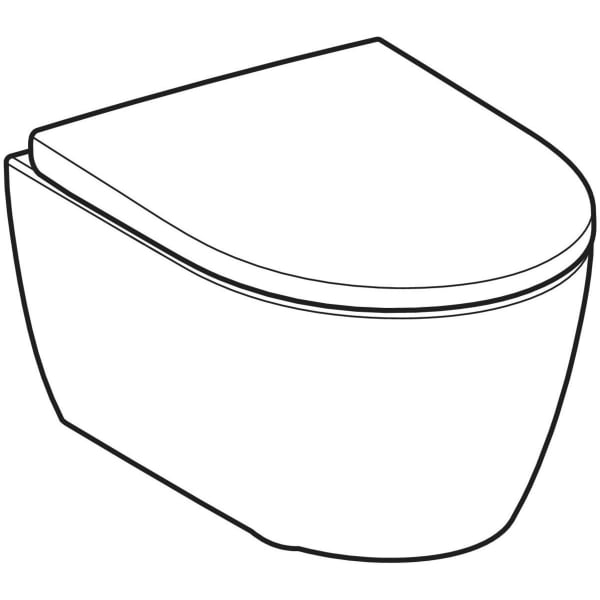 Geberit Vertriebs - iCon Set WWC Tiefsp., verk., geschl. TurboFlush, WC-Sitz, T:49cm, weiß matt