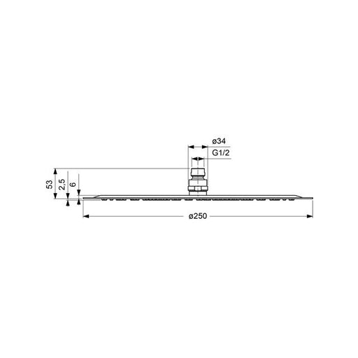 Ideal Standard - Regenbrause IDEALRAIN LUXE, d:250mm, Edelstahl gebürstet