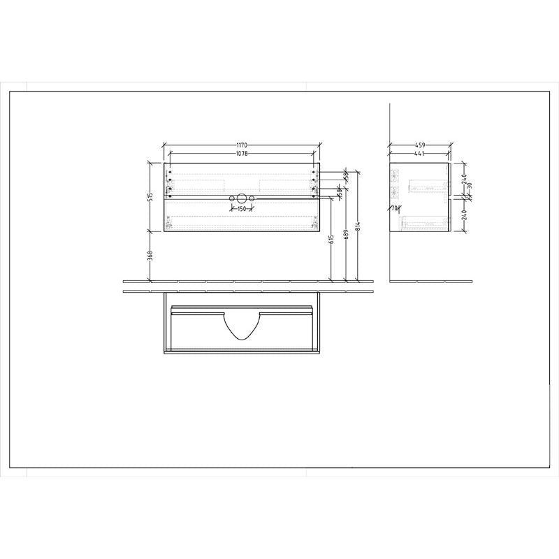 VILLEROY & BOCH - Möbelset 04 A18 Wascht. 1200mm 2HL WT-Unterschrank 2 Auszüge VS=White