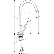 Hansgrohe - Spültisch EHM AXOR STARCK 10822 edelstahl mit schwenkbarem Auslauf
