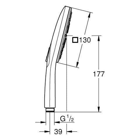 Grohe - Handbrause RAINSHOWER 130 Smart Active Cube 26582 9,5l hard graphite