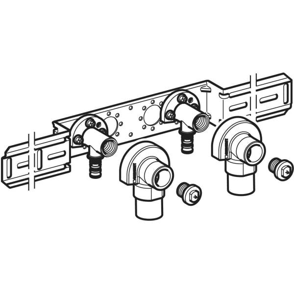 Geberit Vertriebs - Mepla Anschlusswinkel 90Gr vormont. zweifach Rg d16-Rp1/2