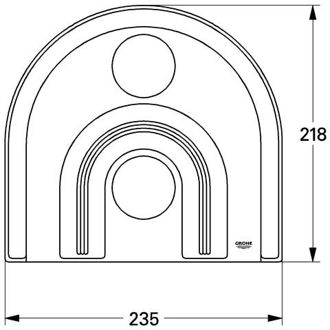 Grohe - Rosette 47463 f.Chiara Thermostat Fertigmontageset 235x218 chrom/mattchrom