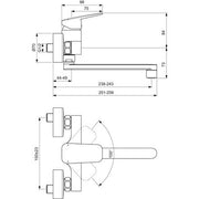 Ideal Standard - Wand-Küchenarmatur CERAPLAN Ausld.238mm Chrom