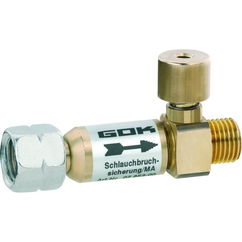 GOK Regler&Armaturen - Schlauchbruchsicherung SBS/MA 50mbar 1,5kg/h G1/4LH UEM x G1/4LH-KN