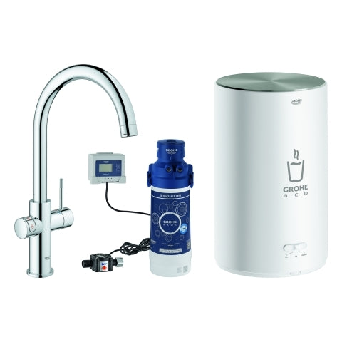 Grohe - Armatur und Boiler RED Duo 30083 M-Size C-Auslauf chrom