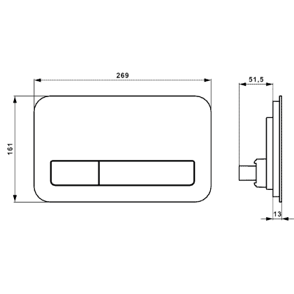 VILLEROY & BOCH - Betätigungsplatte ViConnect 9224 269x161x13mm Glass, Glossy Grey