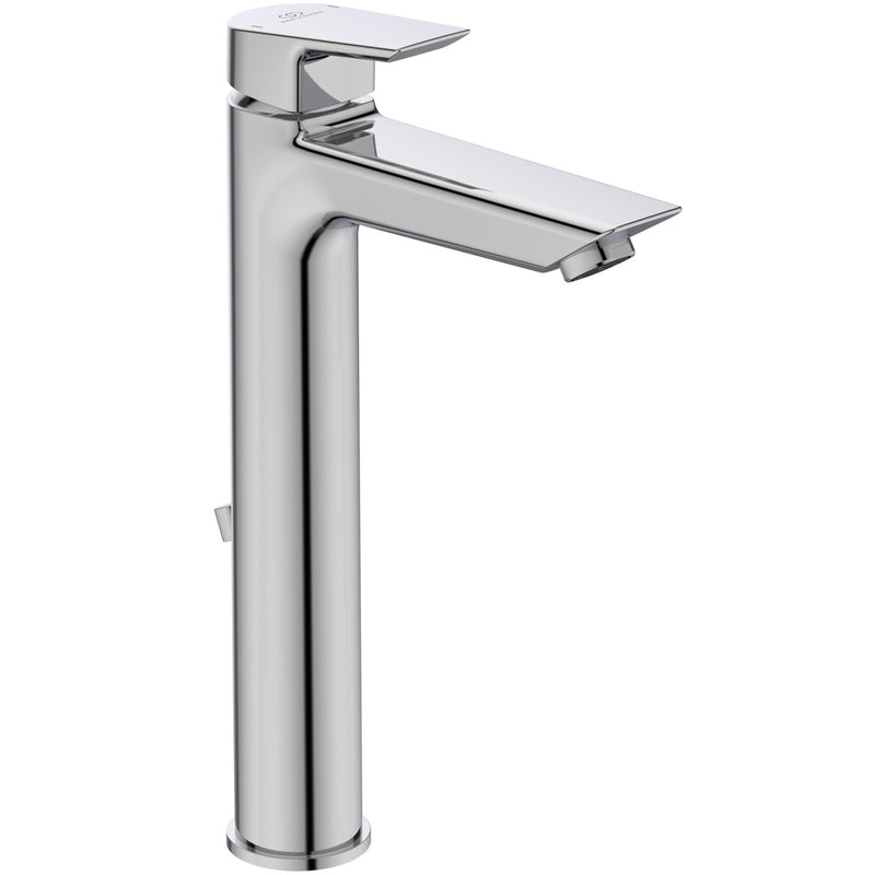 Ideal Standard - Waschtischarmatur TESI,m.verl.Sockel, 5 l/min., m.Ablgarn., Ausld.140mm, Chrom
