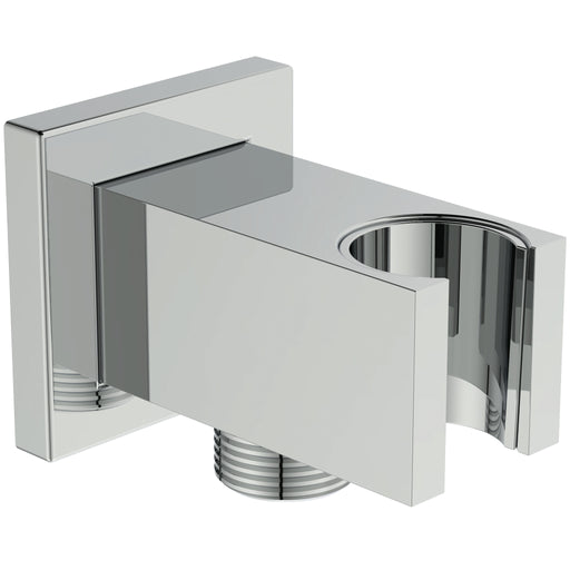 Ideal Standard - Wandhalter IDEALRAIN, eckige Rosette, f.HB u.Brauseschlauch G1/2, Chrom
