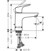 Hansgrohe - Waschtischmischer 100 FOCUS CoolStart chrom