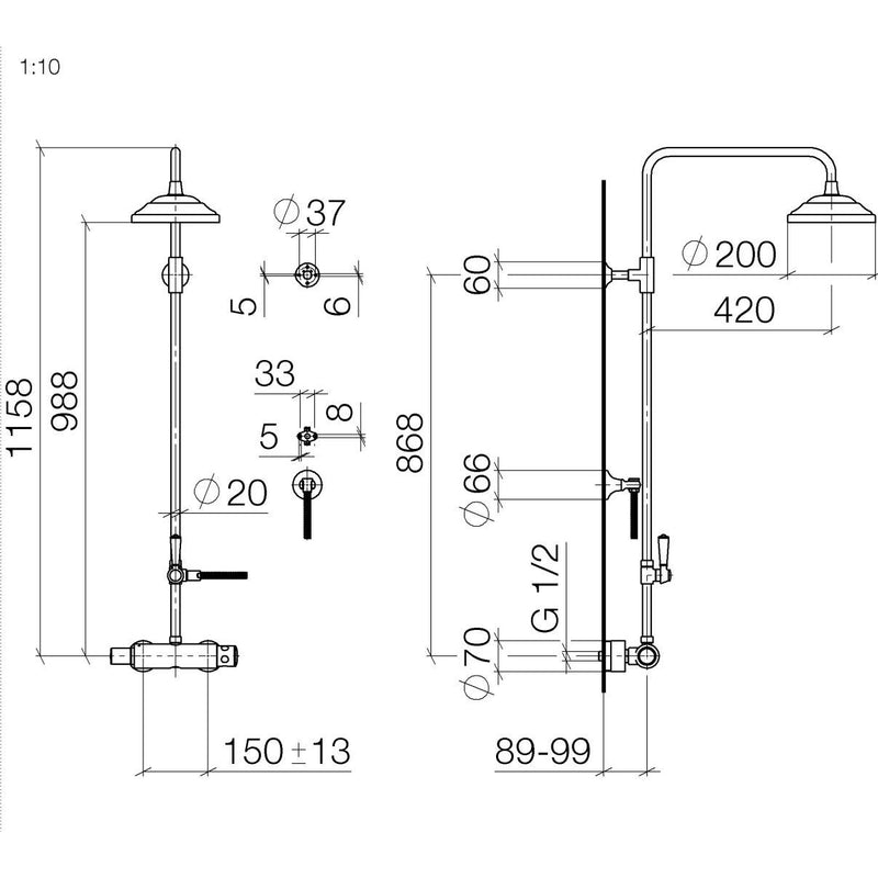 Dornbracht - mit Brause-Thermostat MADISON 34459360 messing