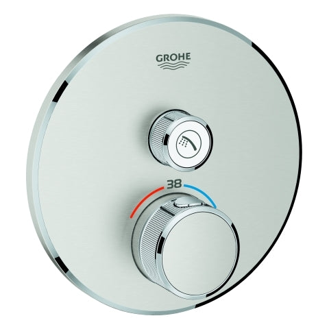 Grohe - Thermostat GROHTHERM SmartControl 29118 FMS rund 1 ASV supersteel