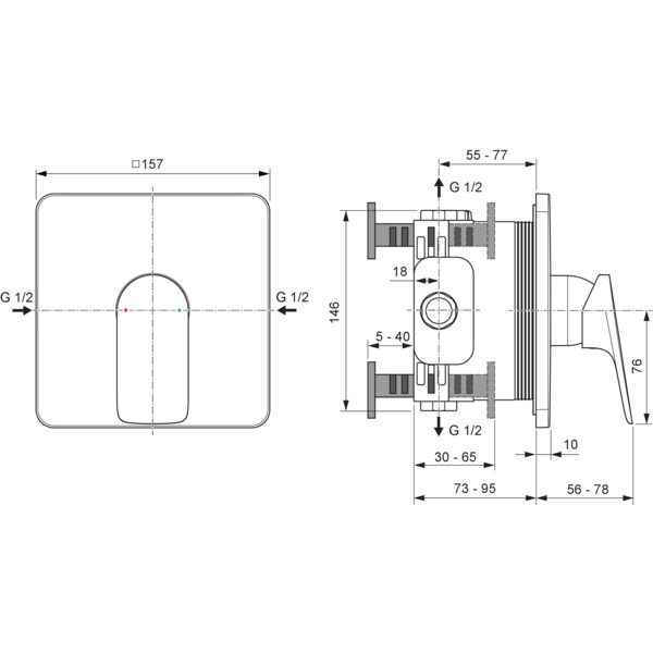Ideal Standard - IS UP-Brausearmatur Ceralife C Chrom