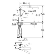 Grohe - EH-Spültischbatterie ESSENCE 30270 herausziehbare Spülbrause chrom