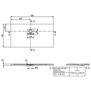 VILLEROY & BOCH - Duschwanne Squaro Infinity 1300x700x40mm re-eckig EB:li Anthracite